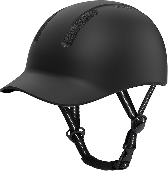 Shinmax Bike Helmet - Lightweight Adjustable Baseball Cap Style Cycling Helmet with Long Visor, Reflective Strip, for Urban Commuter, Mountain & Road Biking