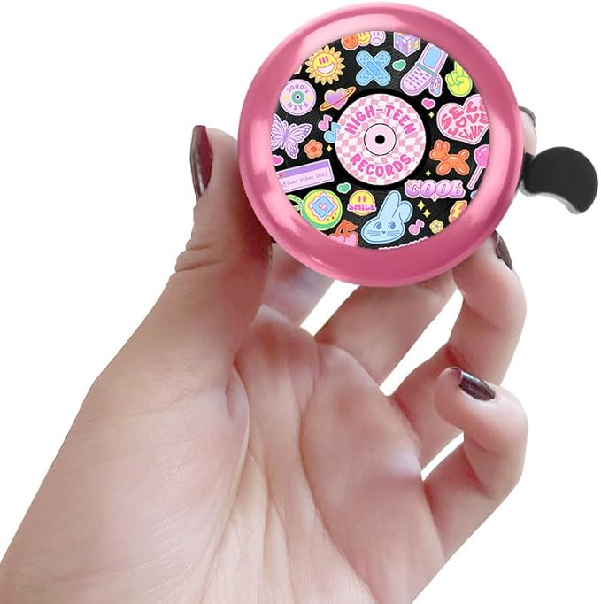 WIRESTER Pink Aluminum Round Bike Bell, Classic Ring Bicycle Bell, Bike Accessories Bell Ring for Adults Kids Girls Boys