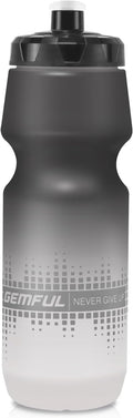GEMFUL Biking Water Bottles BPA Free 24oz Cycling Bottle Squeeze Leak-Proof for Road Bike Bicycle Commuting Gym MTB (Black White)