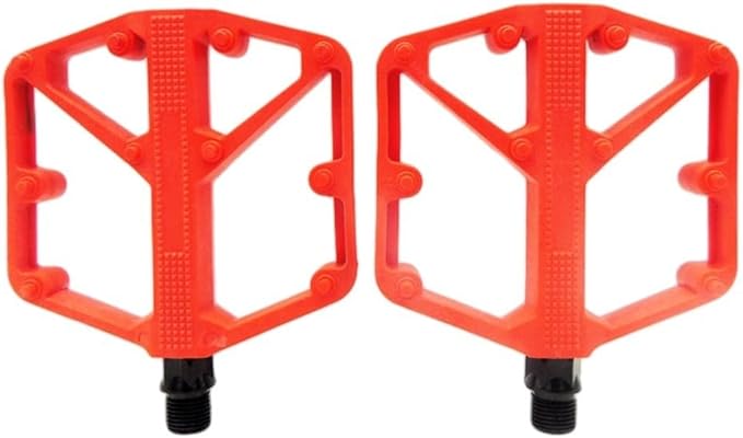 Mountain Bike Pedals with DU Bearings, Aluminum Alloy (6061) Treadle, Anti-Slip Nylon Platform – Compatible with Road and for Hybrid Bicycles