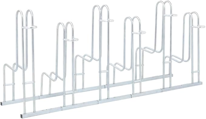 Galvanized Steel Floor Freestanding Bicycle Stand for 6 Bikes, 6 Bikes Floor Bike Stand, Bike Floor Parking Rack for Indoor & Outdoor Garage Storage,-870