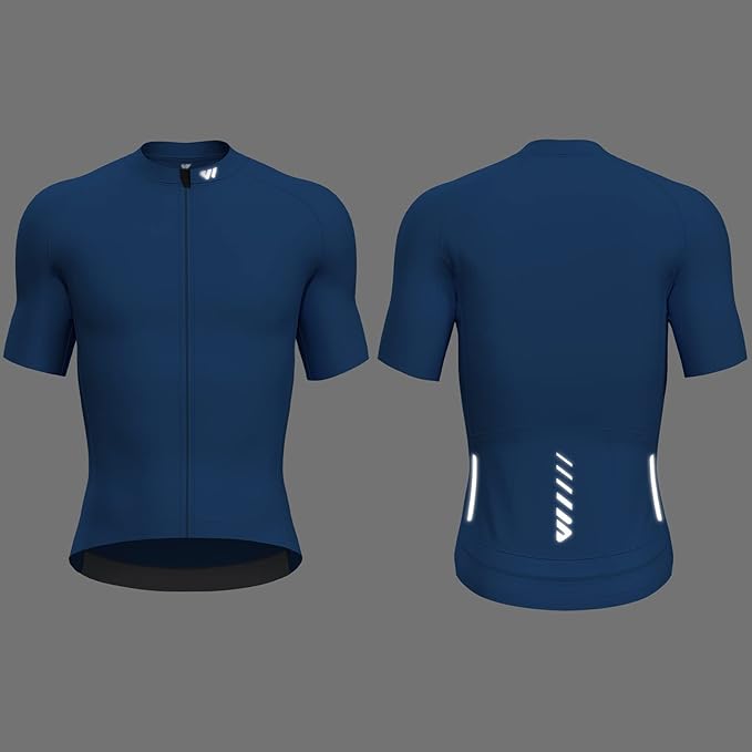 Lo.gas Cycling Jersey Men Short Sleeve, Road Bike Jerseys Full Zipper with Pockets, Bicycle Clothing Breathable Quick Dry