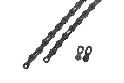 PYC SP1101 11-Speed Bike Chain, 116 Links (116L), Super Lightweight Hollow-Pin Bicycle Chain for Mountain (MTB) & Road Bikes, Compatible with Shimano, SRAM, Campagnolo (DLC Black)