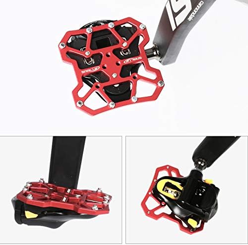 SABLUE Universal Clipless to Platform Adapters Cleats Pedal for SPD Shimano Speedplay Bike Cycle (L-Black)