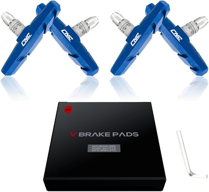 CNC 2 Pairs Bicycle V-Brake Pads, Bike 70mm V Brake Blocks Set, Cantilever Brake Pads Shoes for Mountain/Road/Kids/MTB/Children's/Cycle Bike Rim.