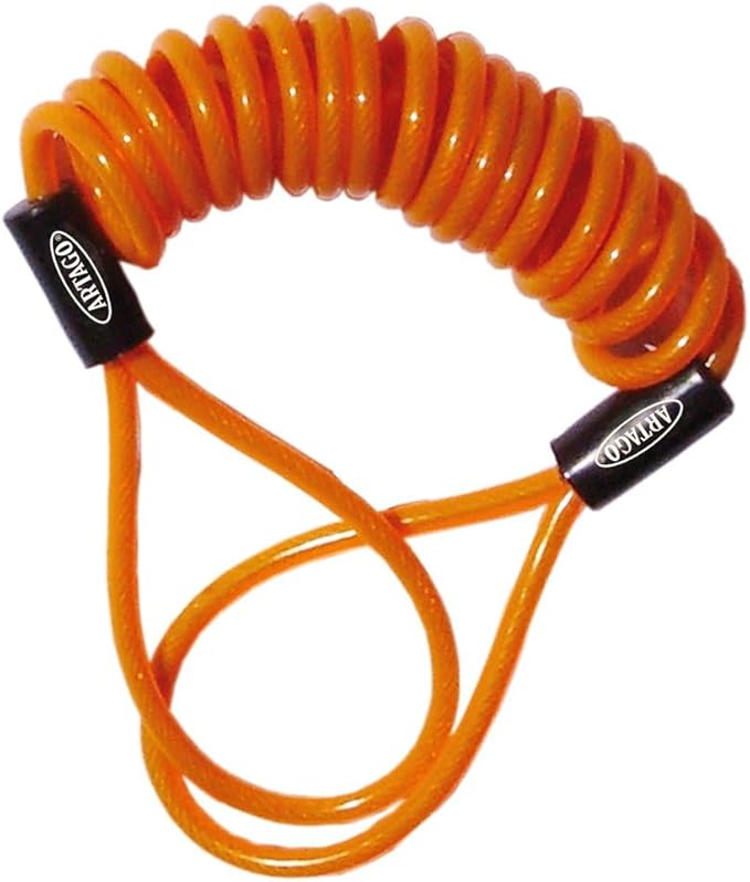 Artago R1 Motorcycle Reminder Cable, Braided Steel Cable Scratch-Resistant Coating, Anti Theft Disc Lock Reminder Cable for Motorcycle Lock, Helmet, Scooter, Bike, Scooter, 140cm/4,6in