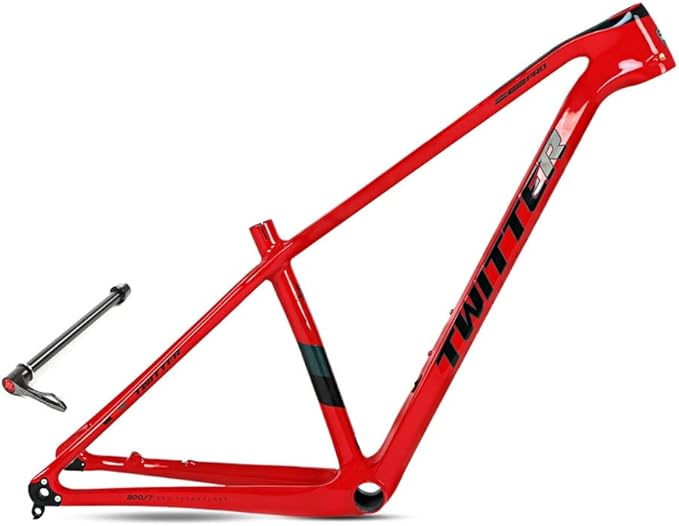 Carbon Hardtail Mountain Bike Frame 27.5er 29er Disc Brake Bike Frame 15''/17''/19'' XC Internal Routing Frame Thru Axle 12 * 148mm Boost(Red,19'')