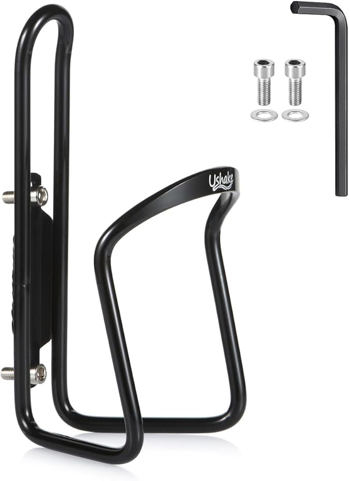 USHAKE Water Bottle Cages, Basic MTB Bike Bicycle Alloy Aluminum Lightweight Water Bottle Holder Cages Brackets(2 Pack- Drilled Holes Required)