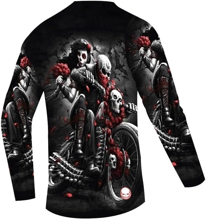 Men's MTB Shirt Long Sleeve Off-Road Motocross Cycling Jersey Mountain Bike Shirts Quick-Dry Moisture Wicking