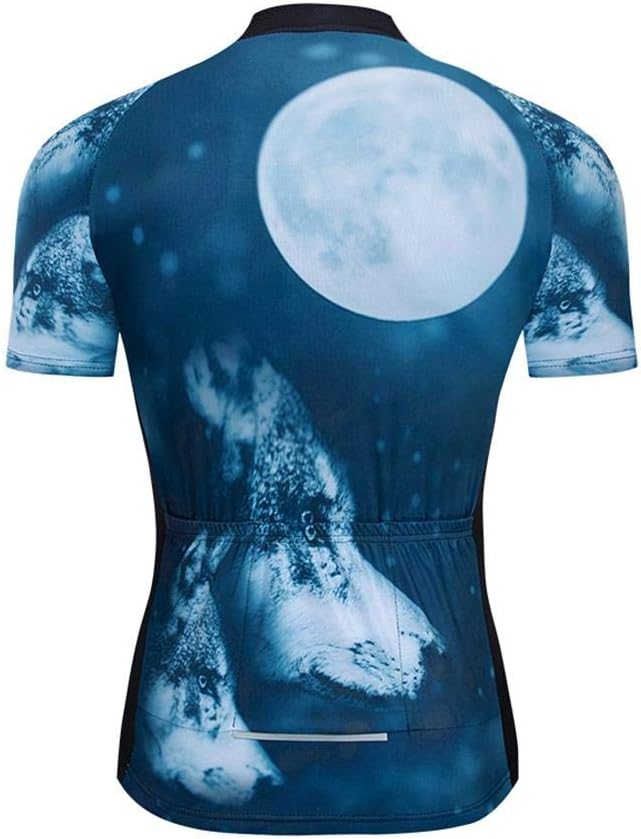MOXILYN Men's Cycling Jersey Full Zip Riding Clothing Mountain Bike Tops Quick Dry - Bike Shirts