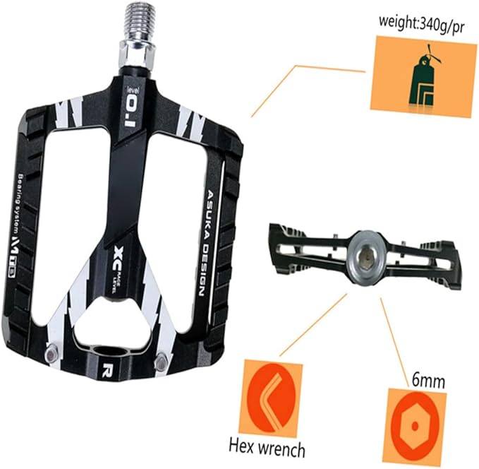 balacoo Mountain Bike Pedals Aluminum Cycle Pedals Platform Non-Slip Comfort for Riding