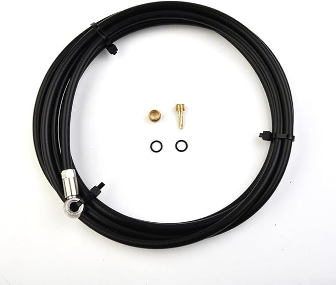 Hydraulic Brake Hose Kit for Magura MT5 MT6 MT7 MT8 Trail 2 Meter Rubber Oil Line 5mm Banjo Fitting Includes Olive and Inserts Black for Mountain Bike Cycling Maintenance