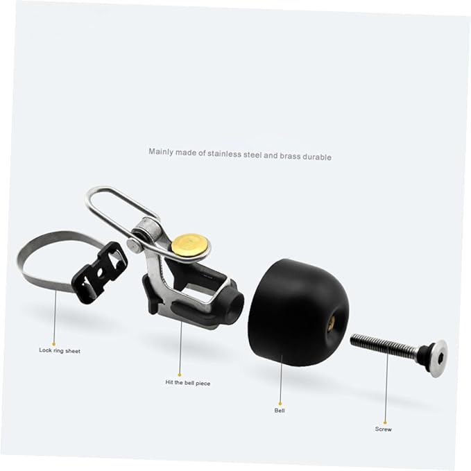 PRETYZOOM Copper Vintage Bike Bell with Loud Crisp Sound Anti-Rust Cycling Accessory for Road Mountain Folding Bikes Easy Install Safety Warning Ring for Riders Black