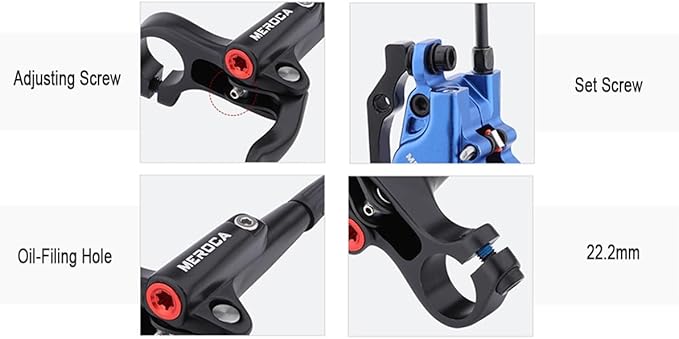 FukkeR Mountain Bikes Hydraulic Disc Brake Kit Left Rear 1400mm Aluminum Alloy Bicycles Brakes with is/PM Adapter for Road Bicycles BMX XC Trail E-Bikes Fat Bikes