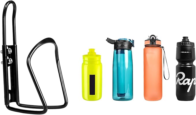 YHT 2 Pack PRO Mountain Bike Water Bottle Holder, Lightweight Aluminum Alloy Bicycle Cup Cage with Screws and Tool, Durable Drink Cages for Outdoor Activities, Road, Touring Bike, MTB Cycling, Blacks