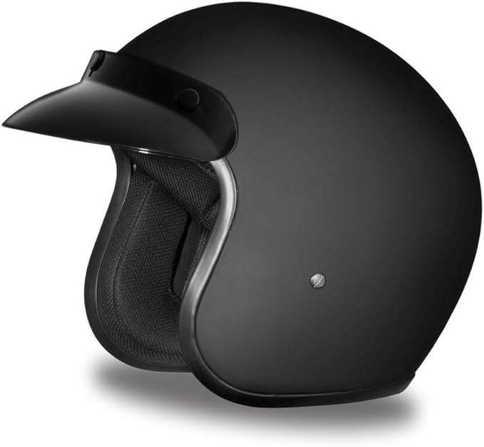 Daytona Helmets Retro 3/4 Open Face Motorcycle Helmet - Vintage Style, DOT Approved Helmet for Men & Women, Lightweight, Adjustable Fit, Removable Visor - Bike, Moped, Chopper, Scooter Helmet