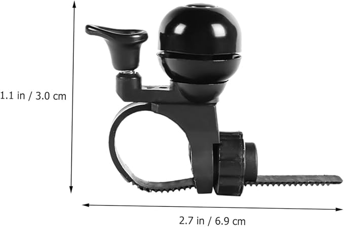 PRETYZOOM Vintage Bike Bell for Scooter and Bicycle Handlebar Copper and Plastic Loud Crisp Sound Safety Accessory for Mountain and Bikes Black