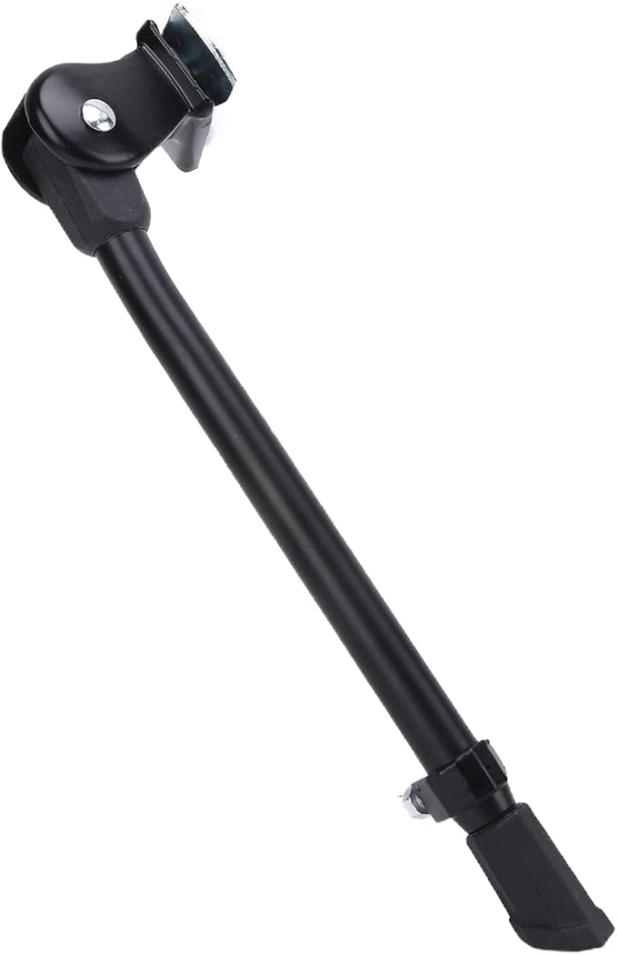 Akozon Adjustable Kickstand, Aluminum Alloy Center Mount Kickstands, Suitable for 24-27 Inch Road Mountain Bikes with Load Capacity Up to 55lbs (Black)