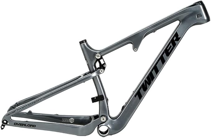 Carbon Fiber Bike Frame 27.5/29er Trail Mountain Bike Frame 15''/17''/19''/21'' Travel 120mm Suspension Frame XC/AM/DH Boost Thru Axle 12x148mm Disc Brake(Dark Grey,27.5 * 21'')