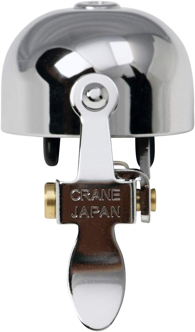 Crane Bike Bell E-Ne Bicycle Bell, Made in Japan for Road Bikes or Mountain Bikes, Fits All Handle Bar Sizes & Types