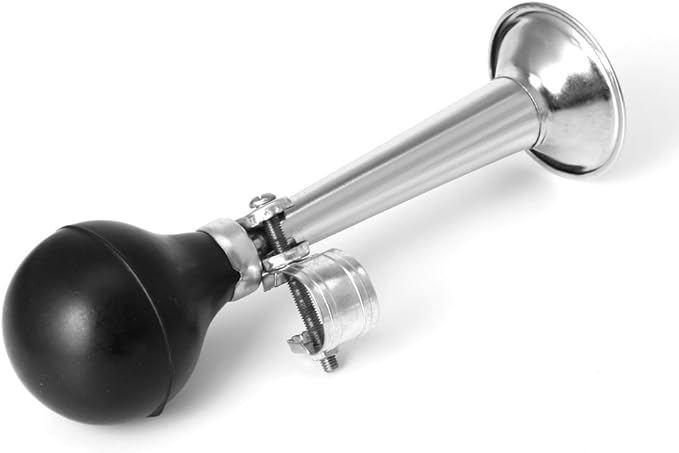 1Pc Retro Bike Horn - Metal Trumpet Loud Honk Bicycle Bell, Universal Handlebar Mount for Commuter Cruiser & Road Safety