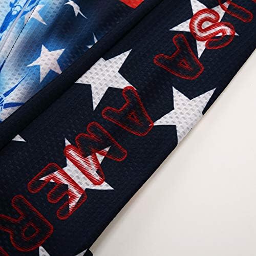 Cycling Jersey Short Sleeve USA Style Bike Tops with Pocket Reflective Stripe