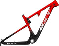 29er Carbon Fibre Mountain Bike Frame 16/17/18.5/20inch Full Suspension Frame 100mm Travel XC Soft Tail Trail Racing Bike Frame 12 * 142mm Thru-Axle/9 * 135mm QR Disc Brake(Red,29 * 18.5")