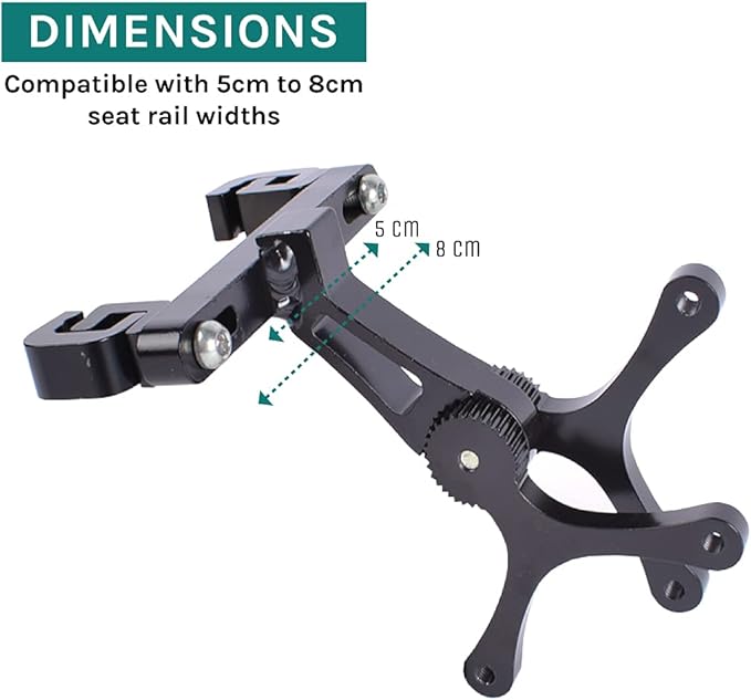 VeloChampion Double Water Bottle Cage Mount Holder. for Cycling Triathlon or Time Trial Bikes. Alloy Black