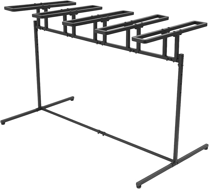 Heavy Duty Bike Stand for Indoor Riding & Outdoor Storage – 5-Slot Freestanding Bicycle Parking Rack with Adjustable Height, Iron Construction, Max Load 220 lbs for Garage, Basement, Park