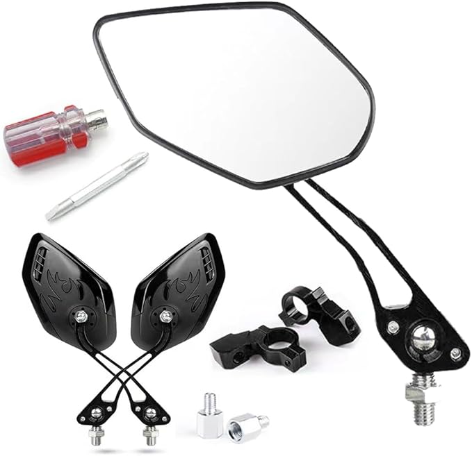 Bike Mirrors for Electric Bikes - 2 Pack Mirrycle Bike Mirrors, Handlebar Rearview Mirror, Bicycle Mirrors for Handlebars - Enhance Safety and Visibility on Your Electric Bike(Black)