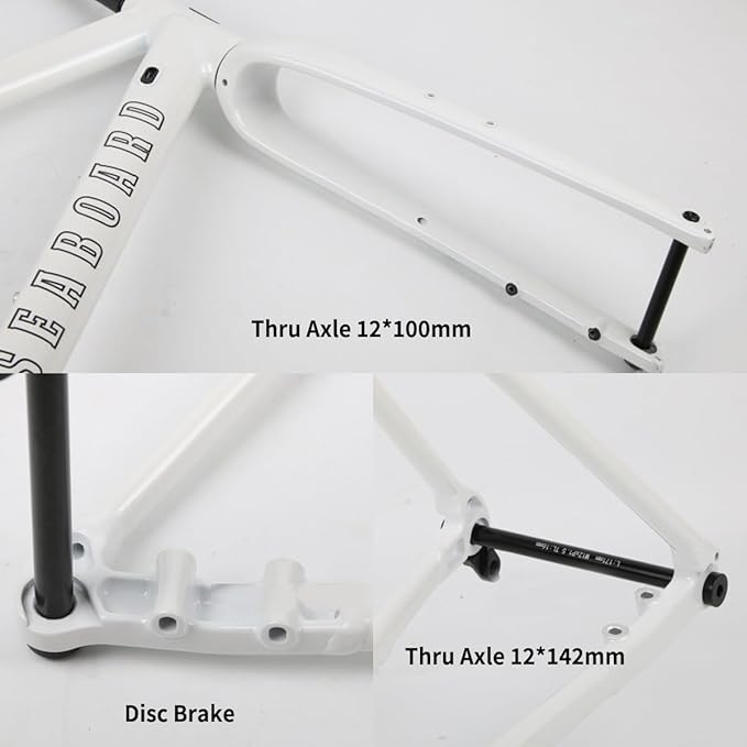 700C Road Bike Frameset Gravel Bike Frame 44cm/47cm/50cm/53cm/56cm Aluminum Alloy Disc Brake Frame with Carbon Fibre Fork Thru Axle F12*100mm R12*142mm Internal Routing(Cement Gray,50cm)