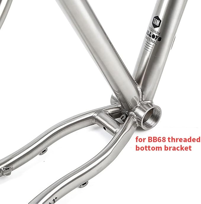 29er Mountain Bike Frame Lightweight Titanium Alloy Bike Frame 15.5''/17''/19'' 135mm QR Rigid Frame Disc Brake Internal Routing(19'')
