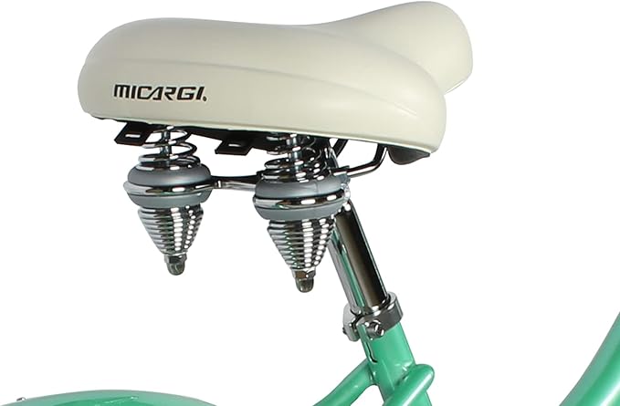 MICARGI 24/26 Inch Adult Cruiser Bicycle Hybrid Bike 1/7 Speeds Commuter Bike for Women, Men, Seniors,Step-Through or Step-Over Bike Steel Frame Multi Colors Style