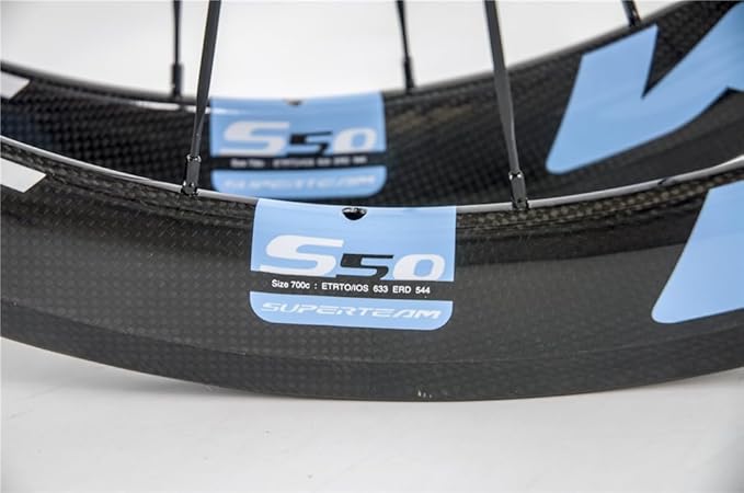 Superteam Carbon Fiber Road Bike Wheels 700C Clincher Wheelset 50mm Matte 23 Width