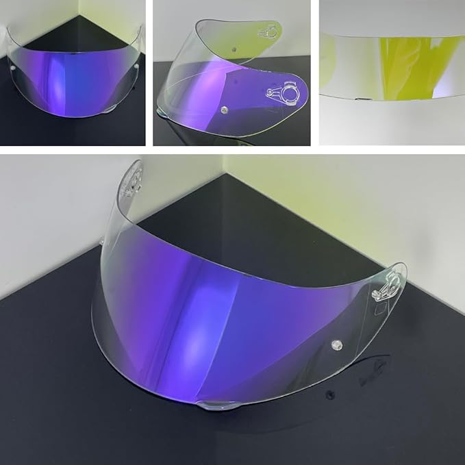 Helmet Visor Replacement,Motorcycle Helmet Face Shield for ILM 902,902L,902BT (Revo Clear Purple-Day&Night Use)