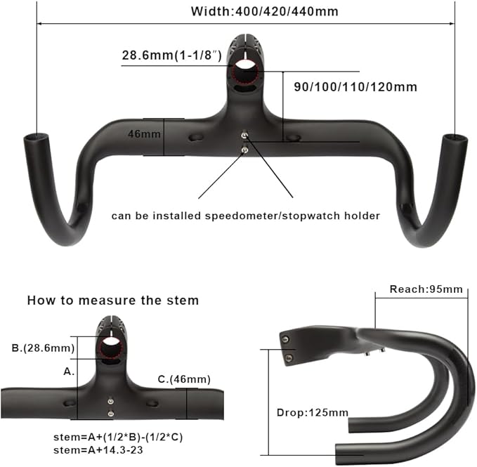 RXL SL handlebars integrated roadbike aero bars for road bike handlebars integrated bar and stem 40cm compact road handlebar carbon integrated handle bar set 40cm ud matte 400-110 carbon handlebar