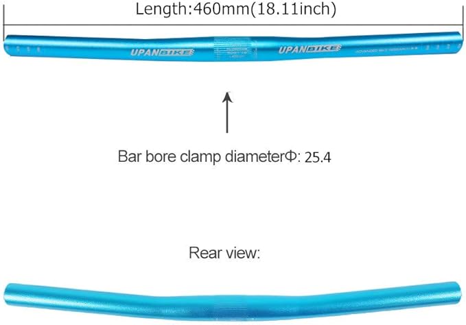 UPANBIKE Kids' Bike Handlebar φ25.4mm Length 460mm Children Handlebar Bicycle Short Flat Bar(Blue)