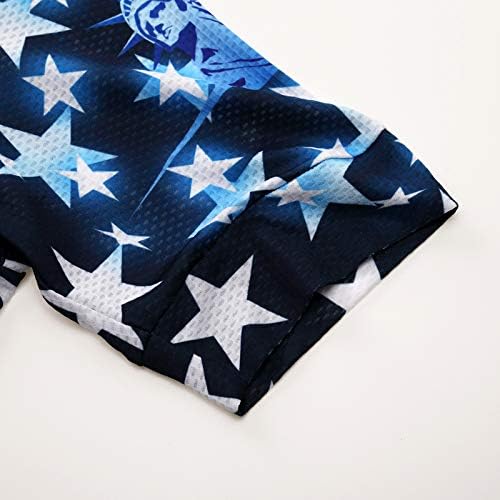 Cycling Jersey Short Sleeve USA Style Bike Tops with Pocket Reflective Stripe