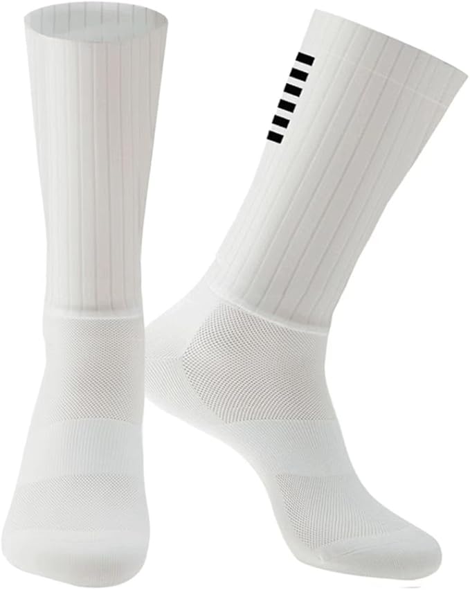 Mens &Womens Aero Cycling Socks Compression Socks With Anti slip Silicone Breathable Mesh Socks One Sizes (Casual, Polyester Blend), 5-9