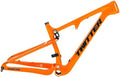 Carbon Fiber Bike Frame 27.5/29er Trail Mountain Bike Frame 15''/17''/19''/21'' Travel 120mm Suspension Frame XC/AM/DH Boost Thru Axle 12x148mm Disc Brake(Orange,27.5 * 19'')