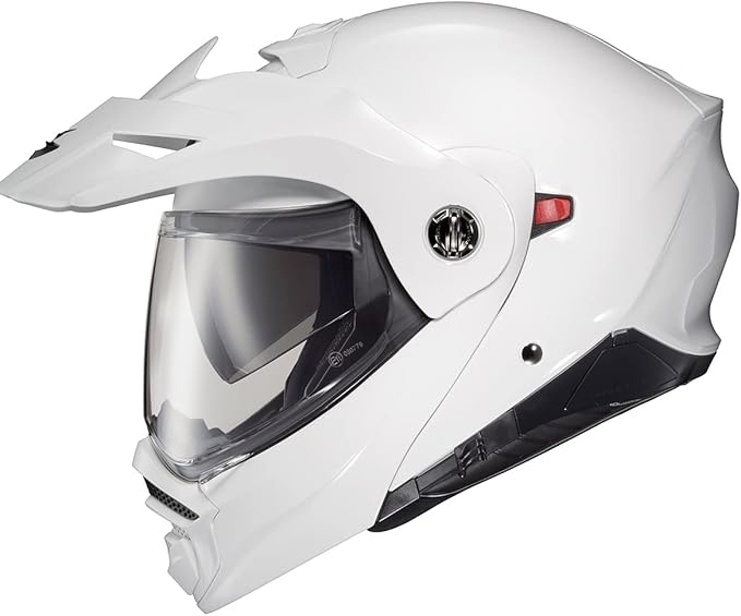 ScorpionEXO AT960 Modular Adventure Street Motorcycle Helmet with Bluetooth Ready Speaker Pockets DOT ECE Approved Solid (Gloss White Large)