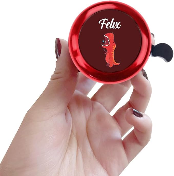 WIRESTER Personalized Custom Bike Bell with Your Text, Aluminum Round Classic Ring Bicycle Bell, Bike Accessories Bell Ring for Adults Kids Girls Boys