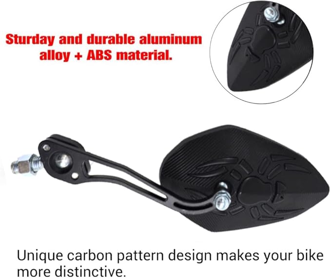 Bicycle Mirrors for Handlebars, 2pcs Safety HD Handlebar Rearview Mirror, Adjustable Bike Mirrors Handlebar Rearview Mirror, Electric Bike