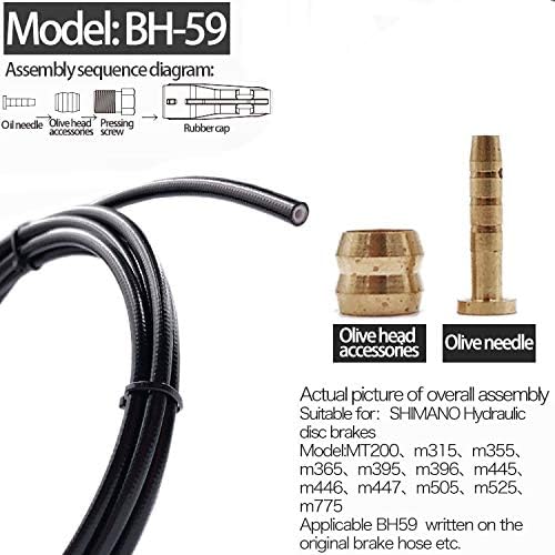 YBEKI 2500mm Kevlar Teflon Hydraulic Disc Brake Hose Kit with Brass Fittings – Compatible with Shimano BH59/BH90, SRAM, Magura