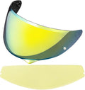 HJ-34P Helmet Visor Replacement for HJC C10.Motorcycle Helmet Shield UV Protection Compatible with HJC C10 (Revo Deep Gold+Anti Fog Film)