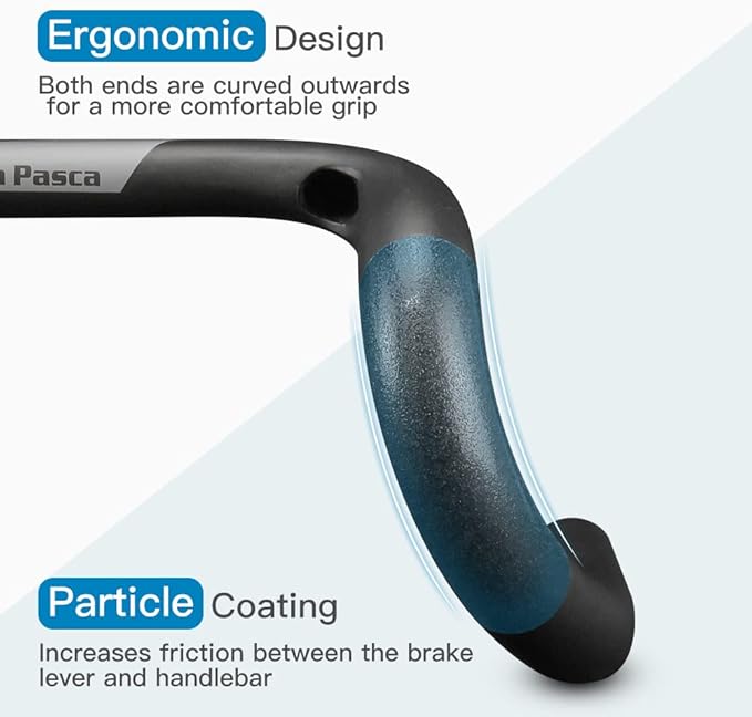 Alfa Pasca Aero Handlebars for Road Bike Carbon Racing Bicycle Handlebars Drop Bars Lightweight 31.8 UD Glossy/Matte 400/420/440mm
