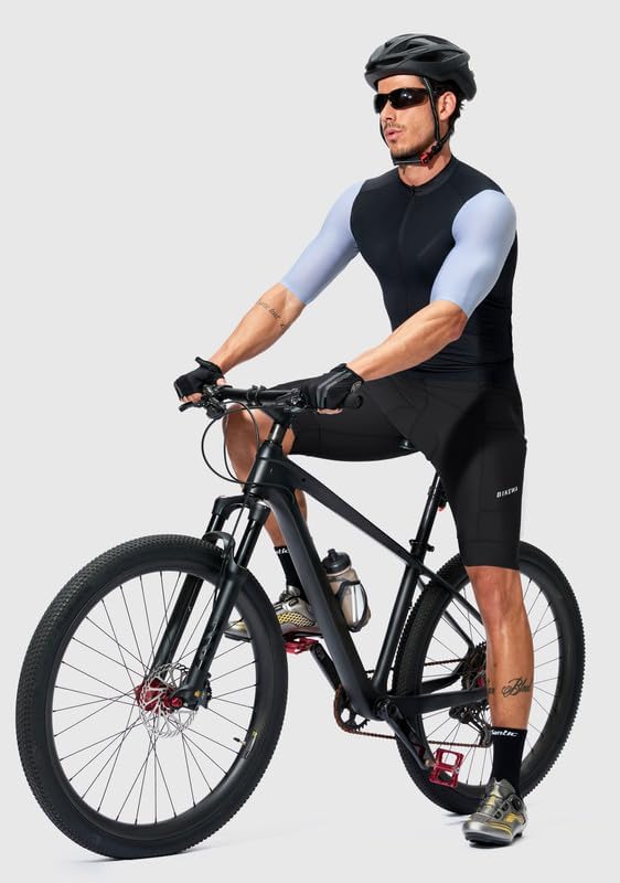 Bikewa Padded Bike Shorts for Men 4D Cycling Road Riding Biking Padding Bicycle Shorts with Phone Pockets