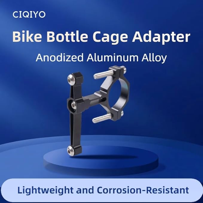 Adjustable Bike Water Bottle Cage Adapter,Anodized Aluminum Alloy Mount for Handlebars Seatposts,Universal Adapter for MTB/Road/E-Bike/Kids Bike, Includes Hex Wrench Anti-Slip Spacers (2, Silver)