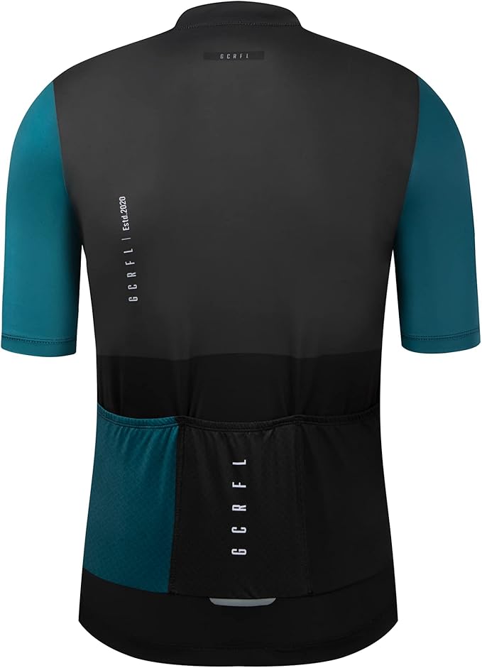 GCRFL Cycling Jersey Men Shorts Sleeves Road Bike Jersey Bicycle Tops Shirt, Zipper Pocket UPF 50+ Lightweight PRO Race Fit