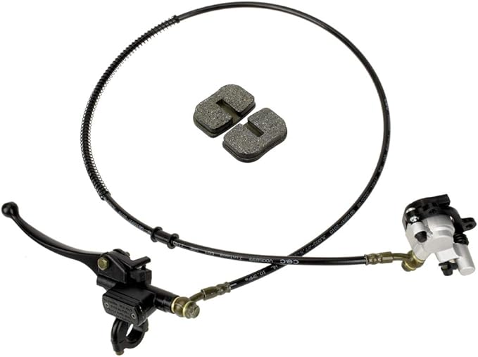 HIAORS Upgraded Hydraulic Brake Master Cylinder Caliper With Brake Pad Assembly Hose Tube for 97cc 2.8HP Baja Doodlebug Dirtbug DB30 Mini Bike Dirt Bike Moto Parts